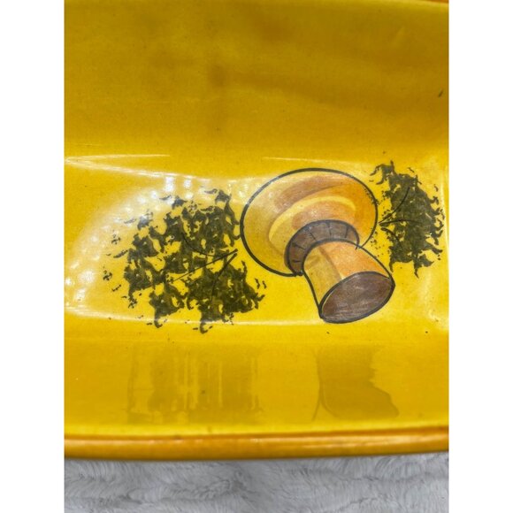 Vintage Mushroom Design Baking Dish Loaf Bread Pan - Picture 4 of 14